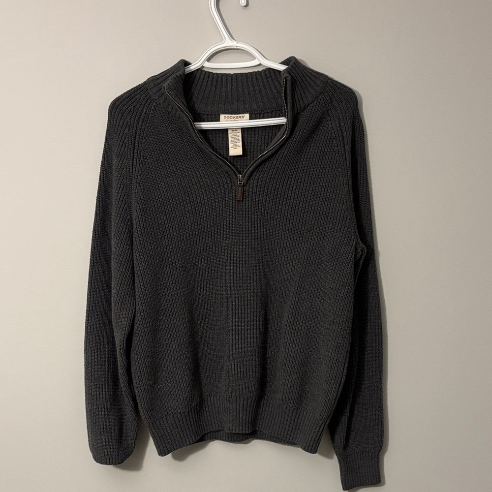 Dockers Black Zip-Up Sweater